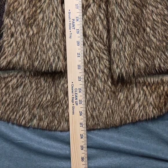 Vintage Havana Vest Womens Medium Vegan Leather Fur Lined Brown Boho‎ Retro - Picture 7 of 10